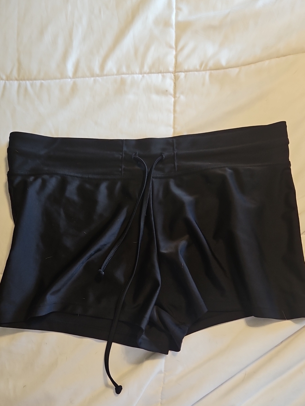 Merona Black Women's Bike/Swim Shorts with Drawstring Waist